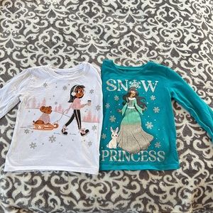 2 winter themed long sleeve shirts